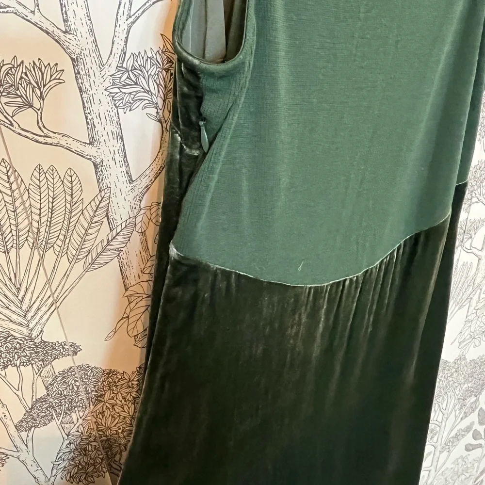 🆕 Green Velvet Silk Dress by Unsubscribed - Picture 6 of 10